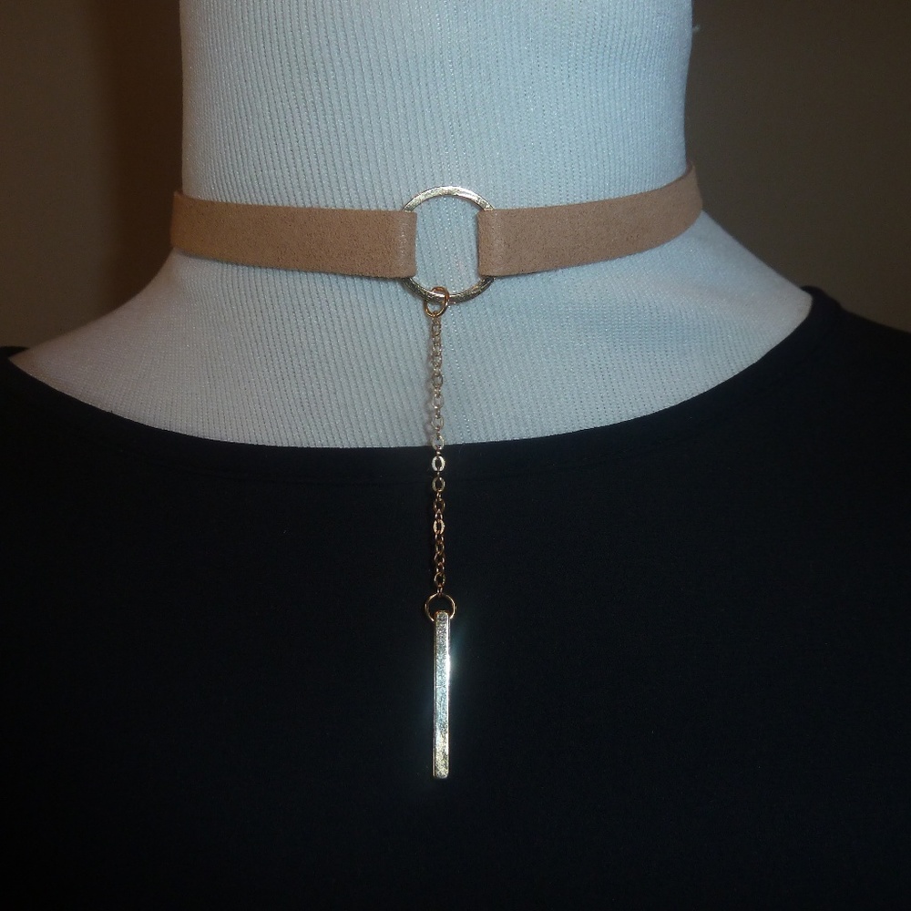 Boutique Fashion Necklace Soft Choker Tan - Picture 2 of 5